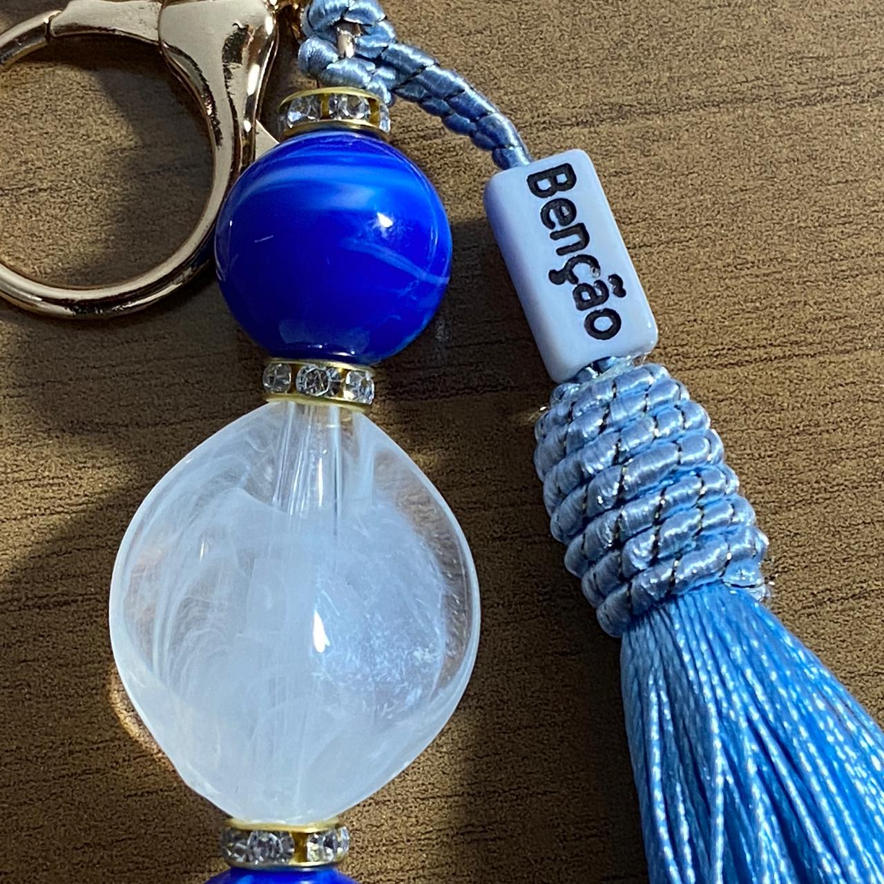 CHAVEIRO DE PEDRARIAS NOSSA SENHORA DAS GRAÇAS EM ACRÍLICO (1 UNIDADE)