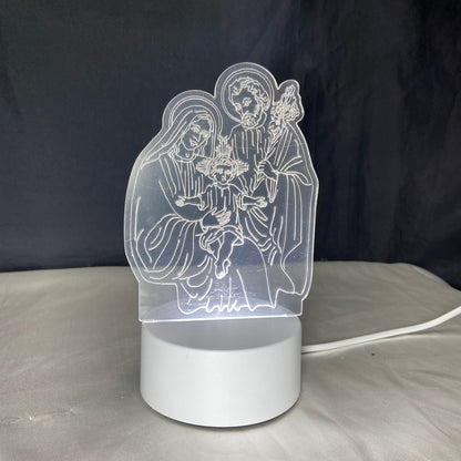 ABAJUR COM LED SAGRADA FAMÍLIA 19CM (1 UNIDADE)