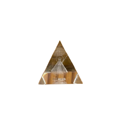 ENFEITE DE MESA CRISTAL NOSSA SENHORA APARECIDA PIRÂMEDE 5,5CM (1 UNIDADE)