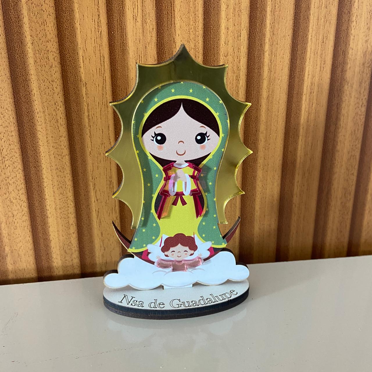 IMAGEM MDF INFANTIL NOSSA SENHORA DE GUADALUPE COM ACRÍLICO 12CM (1 UNIDADE)