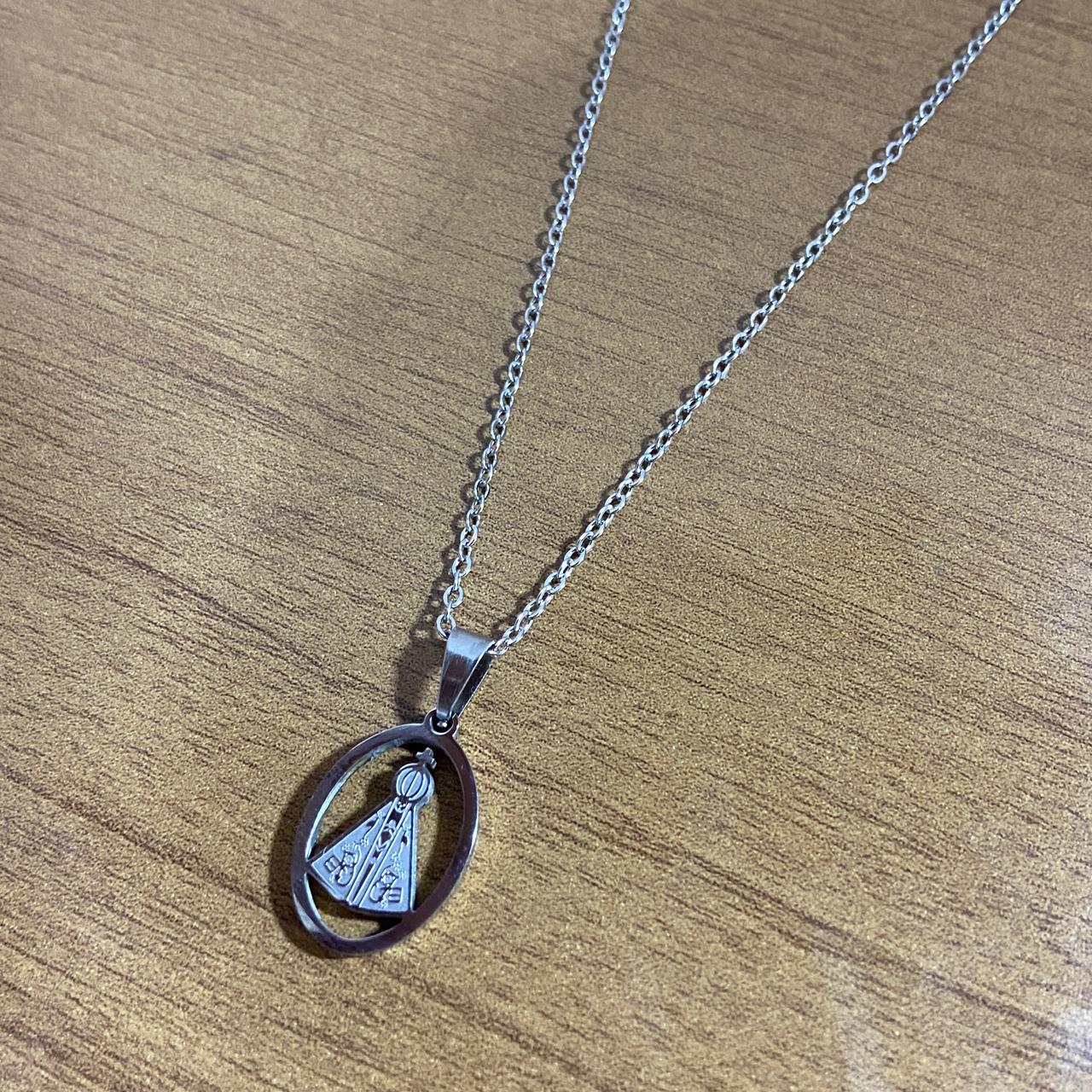 CORRENTE AÇO INOX NOSSA SENHORA APARECIDA MOD1  (1 UNIDADE)