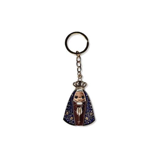 CHAVEIRO DOURADO NOSSA SENHORA APARECIDA COM STRASS ( 6UNIDADES)