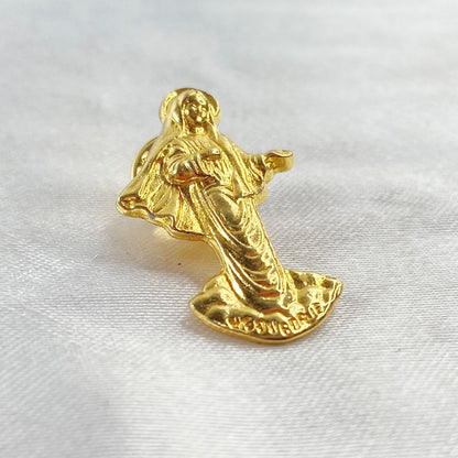 BOTOM DOURADO NOSSA SENHORA DE MEDJUGORJE (4 UNIDADES)
