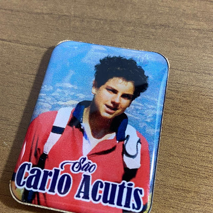 IMÃ MDF QUADRADO RESINADO SÃO CARLO ACUTIS (3 UNIDADES)