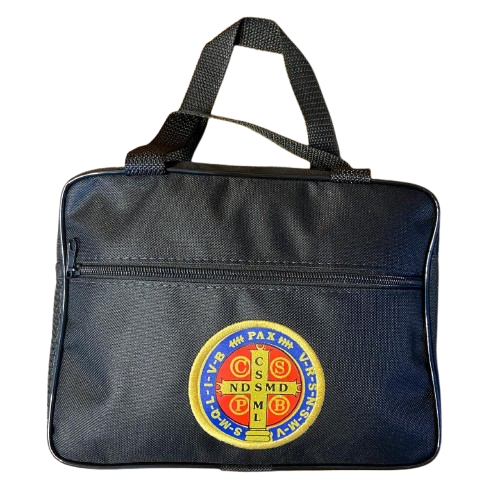 BOLSA PORTA BIBLIA MEDALHA SÃO BENTO 20X25 (1 UNIDADE)