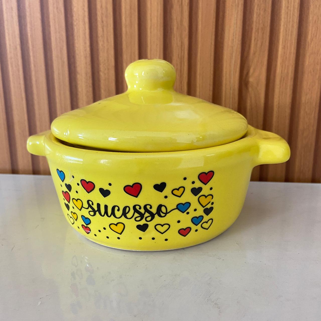 PANELINHA DE PORCELANA AMARELA SUCESSO (1 UNIDADE)