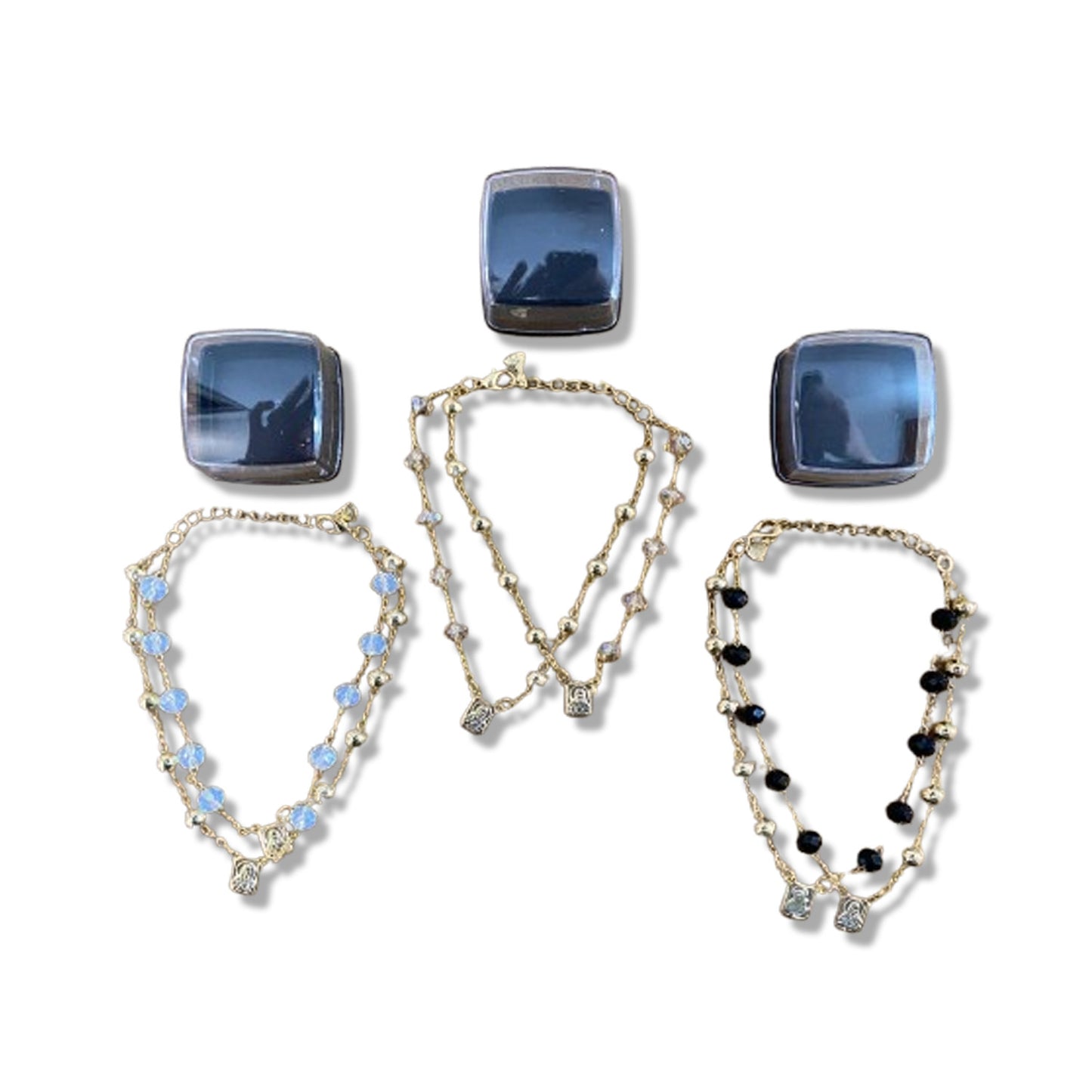 PULSEIRA ESCAPULÁRIO CRISTAL CORES SORTIDAS ( 3 UNIDADES)