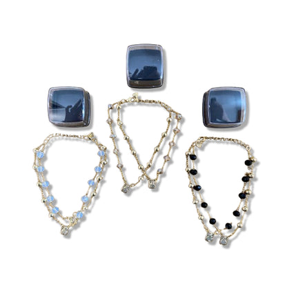 PULSEIRA ESCAPULÁRIO CRISTAL CORES SORTIDAS ( 3 UNIDADES)