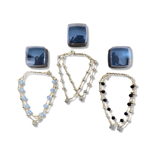 PULSEIRA ESCAPULÁRIO CRISTAL CORES SORTIDAS ( 3 UNIDADES)