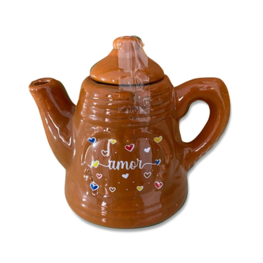 BULE DE PORCELANA MARROM AMOR 600ML (1 UNIDADE)