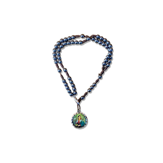 TERÇO PULSEIRA HEMATITA SANTA LUZIA 4MM (6 UNIDADES)