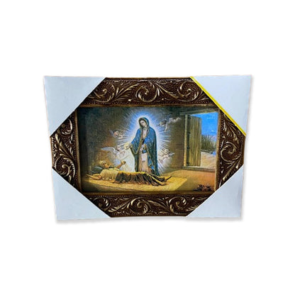 QUADRO COM MOLDURA RESINADO NOSSA SENHORA DE GUADALUPE 15,5 X 20,5  (1 UNIDADE)