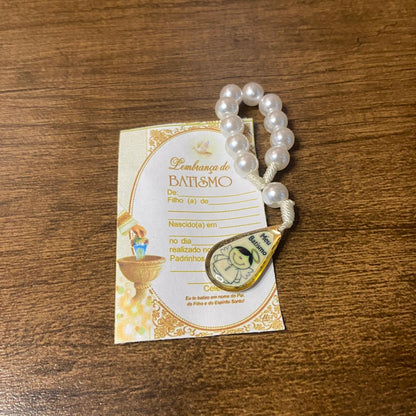 DEZENA DE DEDO PEROLA GOTA LEMBRANÇA BATISMO BRANCA 6MM (1 UNIDADES)