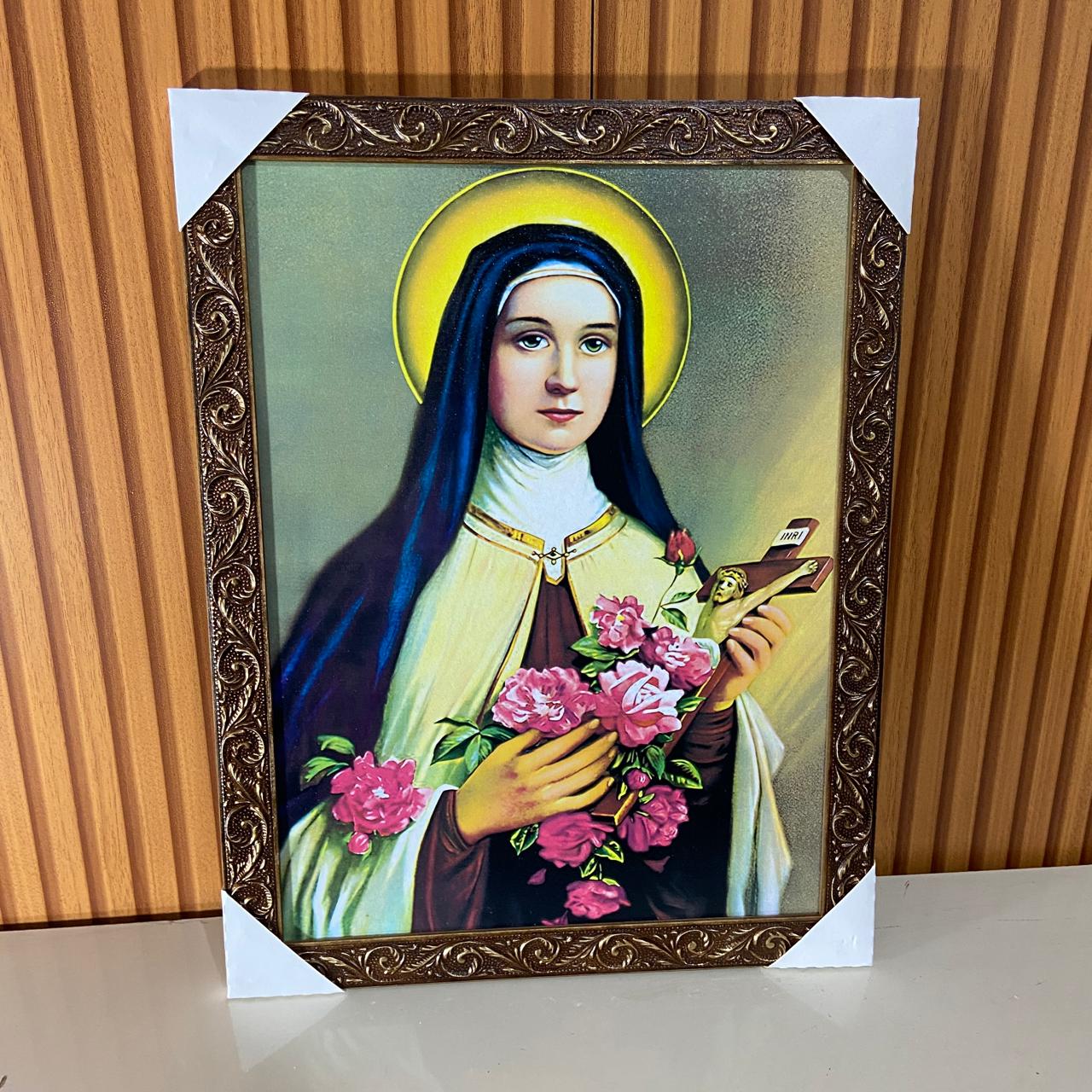 QUADRO COM MOLDURA RESINADO SANTA TERESINHA 44CMX34CM (1 UNIDADE)