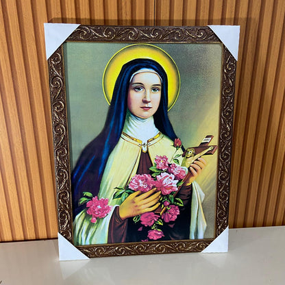 QUADRO COM MOLDURA RESINADO SANTA TERESINHA 44CMX34CM (1 UNIDADE)
