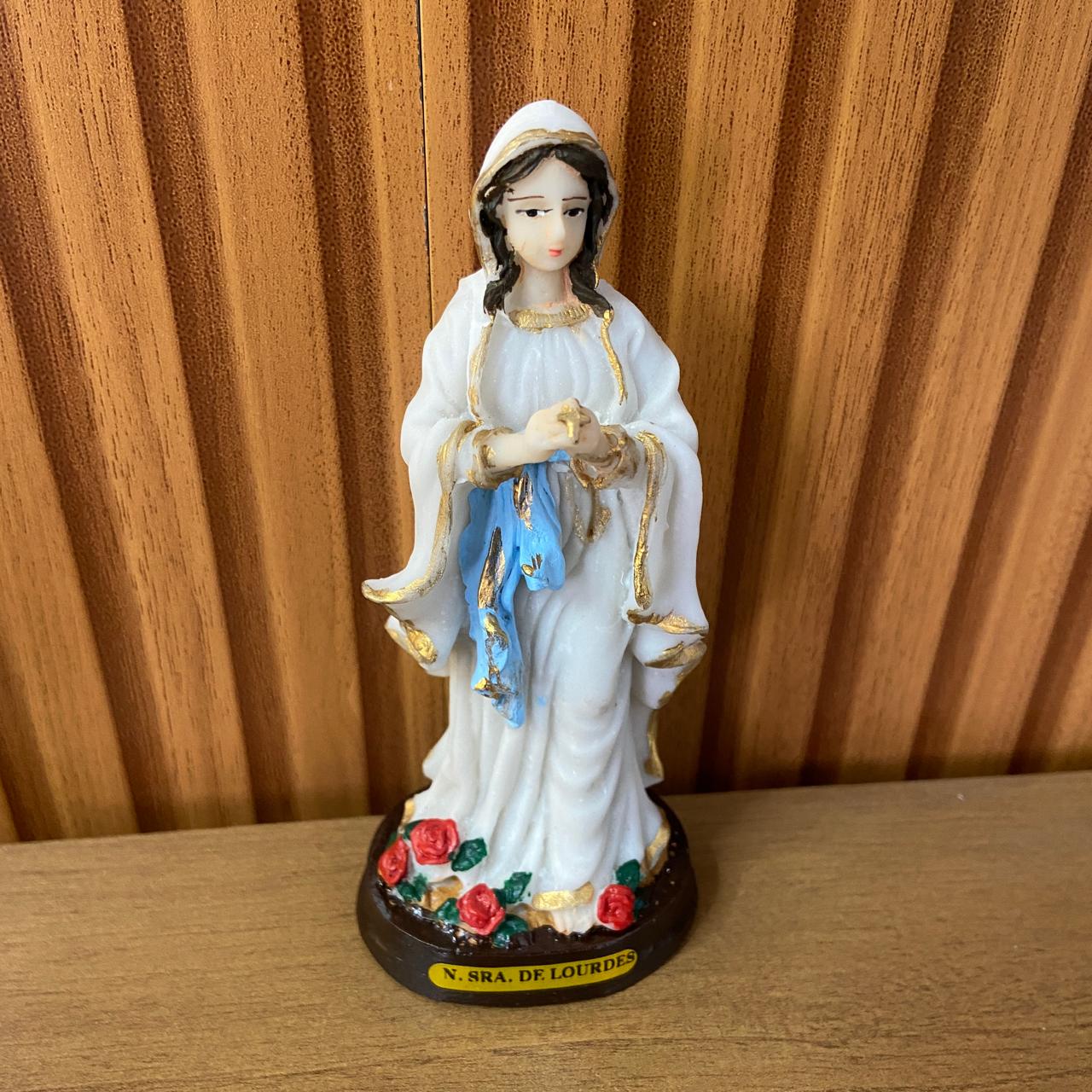 IMAGEM DE RESINA NACIONAL NOSSA SENHORA DE LOURDES 14CM (1 UNIDADE)