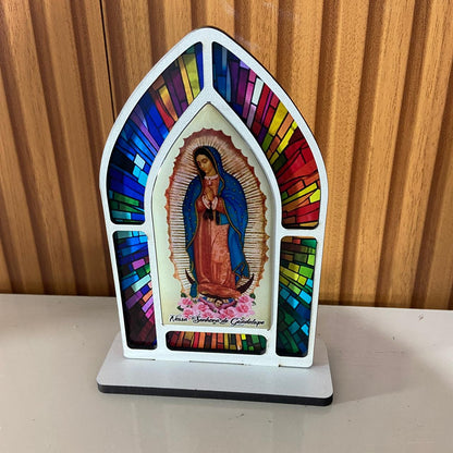 CAPELA MDF VITRAL NOSSA SENHORA DE GUADALUPE 18CM (1 UNIDADE)