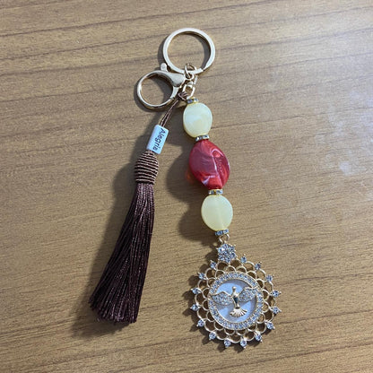 CHAVEIRO DE PEDRARIAS DIVINO ESPÍRITO SANTO COM STRASS MOD4 (1 UNIDADE)