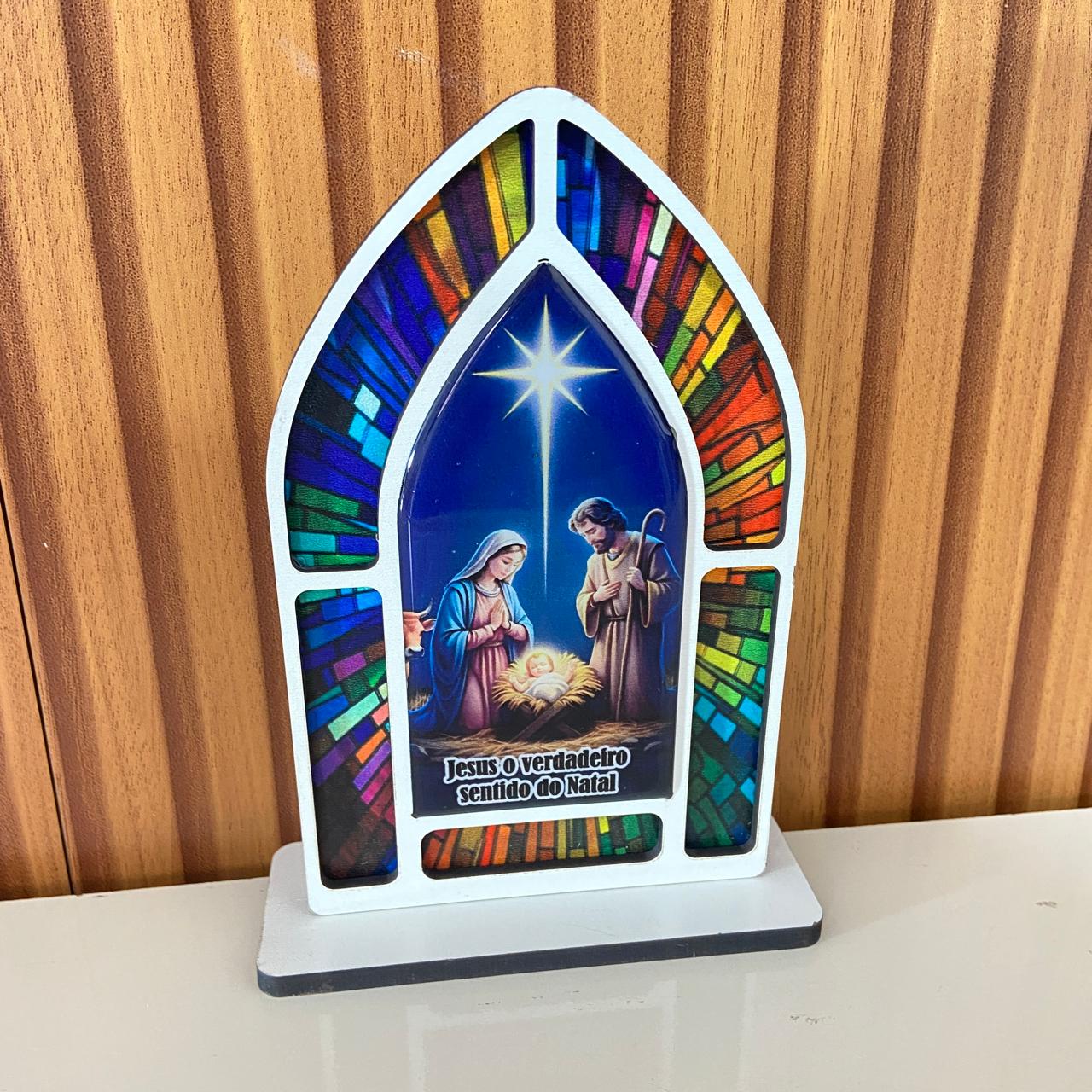 CAPELA MDF VITRAL PRESÉPIO MOD2 18CM (1 UNIDADE)