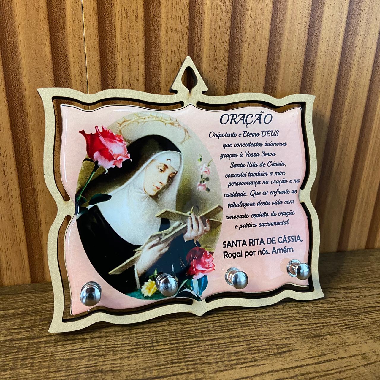 PORTA CHAVE RESINADO SANTA RITA 14CM (1 UNIDADE)