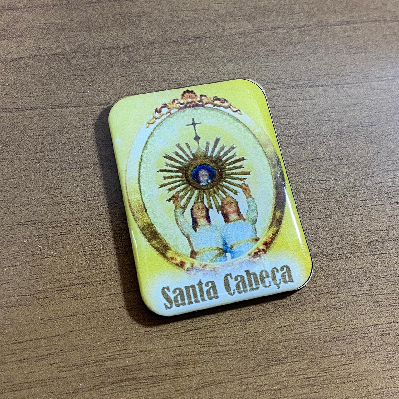 IMÃ MDF QUADRADO RESINADO NOSSA SENHORA DA SANTA CABEÇA (3 UNIDADES)