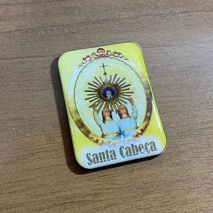 IMÃ MDF QUADRADO RESINADO NOSSA SENHORA DA SANTA CABEÇA (3 UNIDADES)