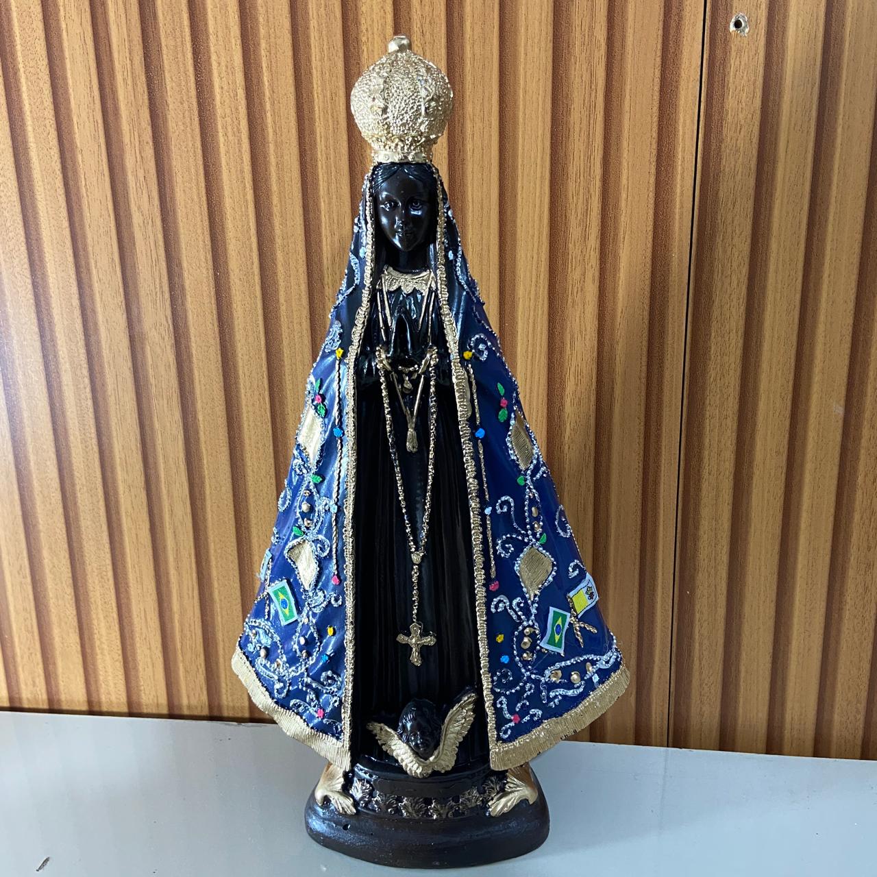 IMAGEM DE GESSO NOSSA SENHORA APARECIDA PINTADA 34CM (1 UNIDADE)