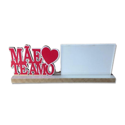 PORTA RETRATO MÃE TE AMO VERMELHO (1 UNIDADE)