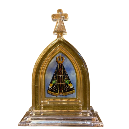 CAPELA ACRÍLICA P NOSSA SENHORA APARECIDA  12X8,5CM TRANSPARENTE (1 UNIDADE)