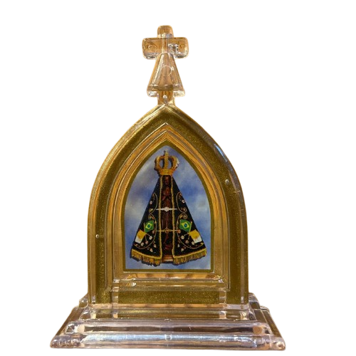 CAPELA ACRÍLICA P NOSSA SENHORA APARECIDA  12X8,5CM TRANSPARENTE (1 UNIDADE)