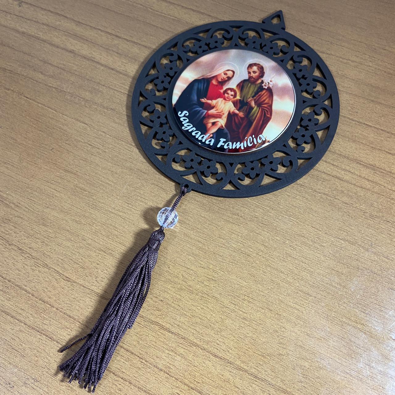 MANDALA MDF TABACO SAGRADA FAMÍLIA 26CM (1 UNIDADE)