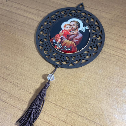 MANDALA MDF TABACO SÃO JOSÉ 26CM (1 UNIDADE)