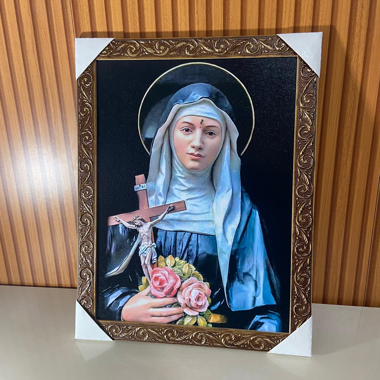 QUADRO COM MOLDURA RESINADO SANTA RITA  44CMX34CM (1 UNIDADE)