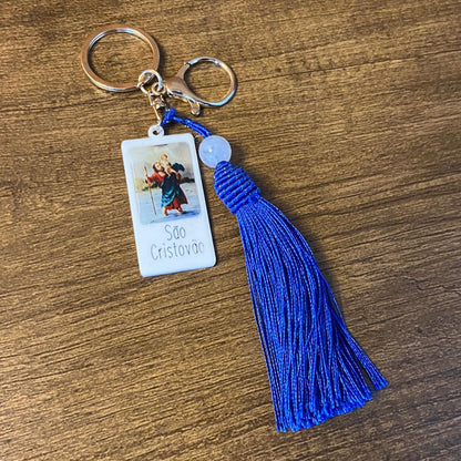 CHAVEIRO ACRÍLICO RESINADO SÃO CRISTOVÃO  (  1 UNIDADE)