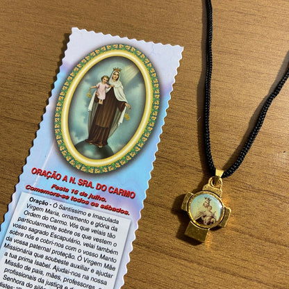 CORDÃO COM CRUZ RESINADA NOSSA SENHORA DO CARMO (1 UNIDADES)