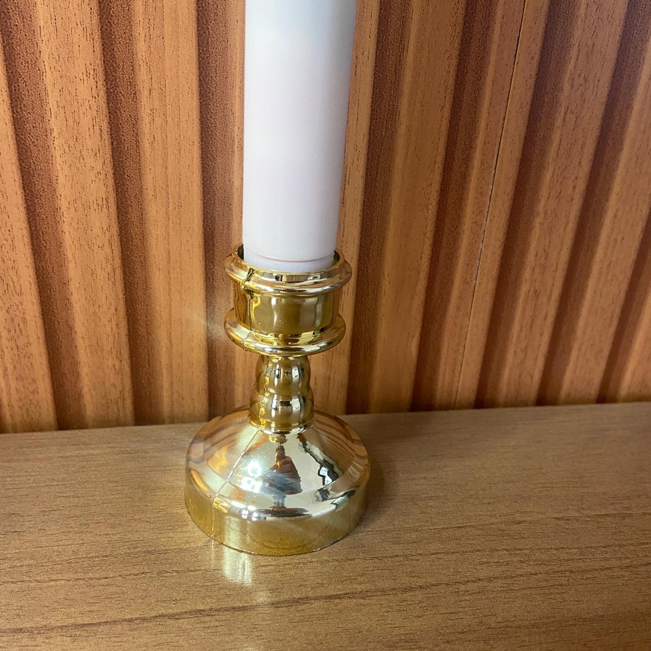 VELA ELETRÔNICA PALITO COM PEDESTAL MEDALHA SÃO BENTO 25CM (1 UNIDADE)