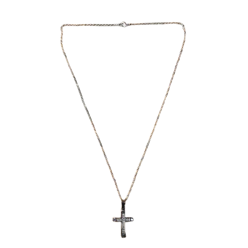CORRENTE AÇO INOX CRUCIFIXO PAI NOSSO MOD5  (1 UNIDADES)