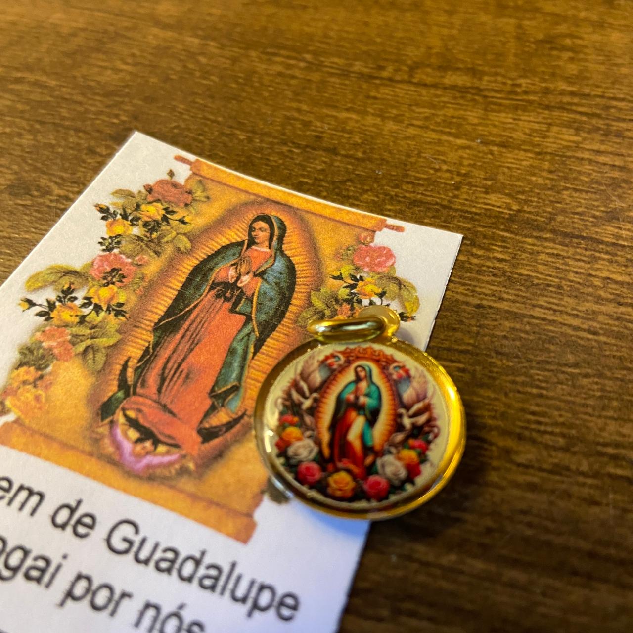 MEDALHA DUPLA FACE NOSSA SENHORA DE GUADALUPE (12 UNIDADES)