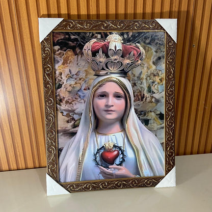 QUADRO COM MOLDURA RESINADO NOSSA SENHORA DE FÁTIMA 44CMX34CM (1 UNIDADE)