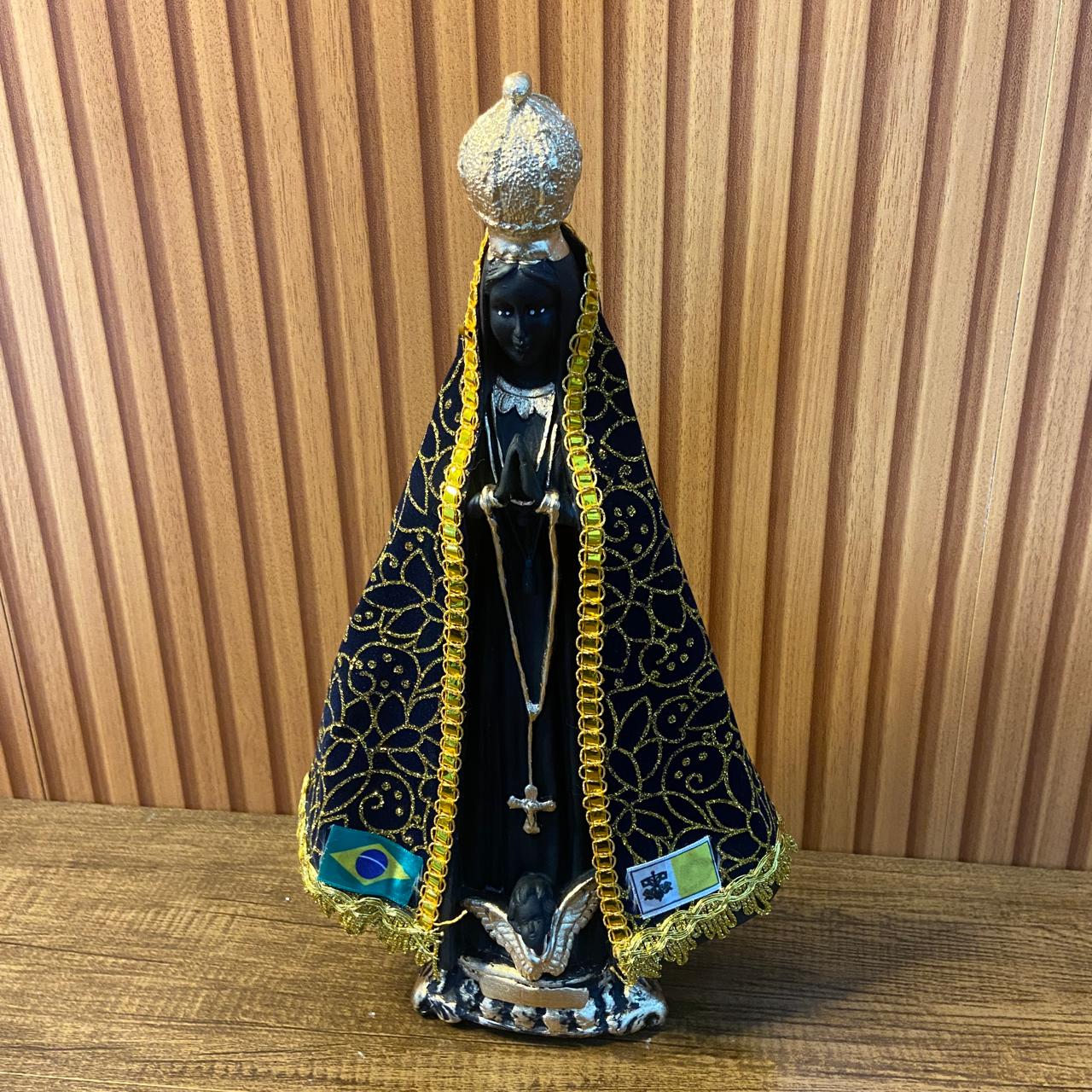 IMAGEM DE GESSO NOSSA SENHORA APARECIDA COM MANTO 33CM (1 UNIDADE)
