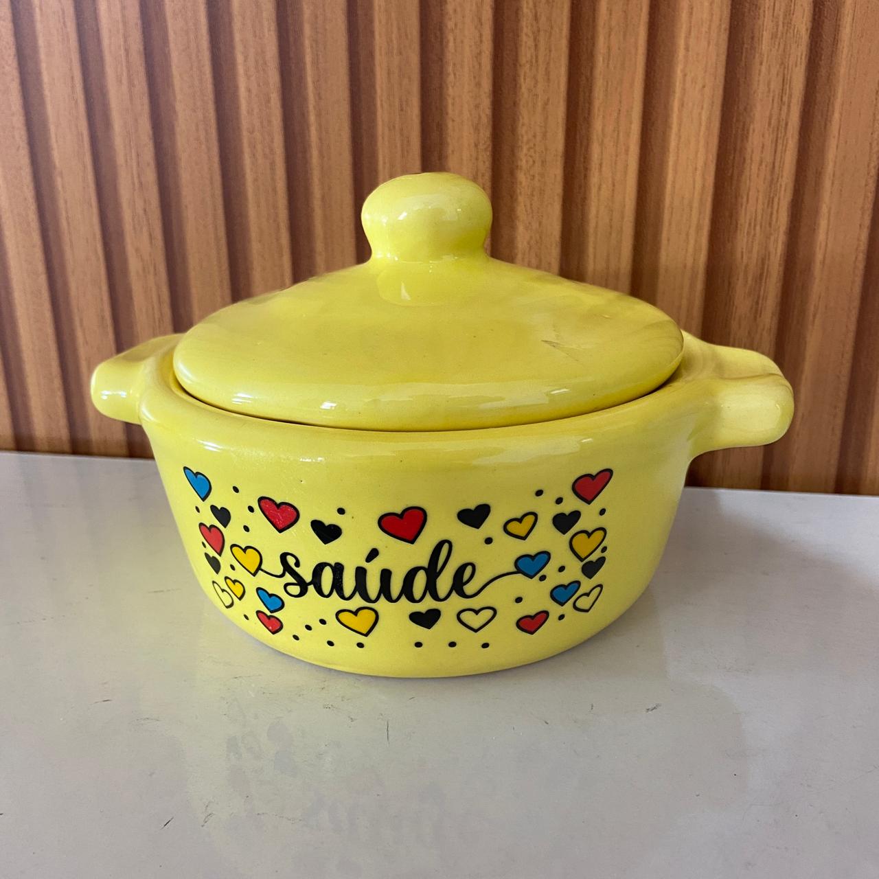 PANELINHA DE PORCELANA AMARELA SAÚDE (1 UNIDADE)