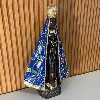 IMAGEM DE GESSO NOSSA SENHORA APARECIDA PINTADA 45CM (1 UNIDADE)