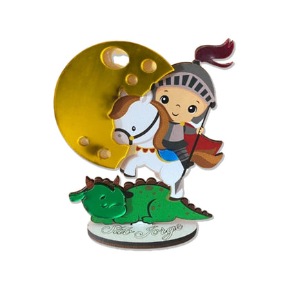 IMAGEM MDF INFANTIL  COM ACRÍLICO SÃO JORGE 13CM (1 UNIDADE)