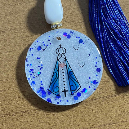 CHAVEIRO DE PEDRARIAS NOSSA SENHORA APARECIDA EM RESINA (1 UNIDADE)