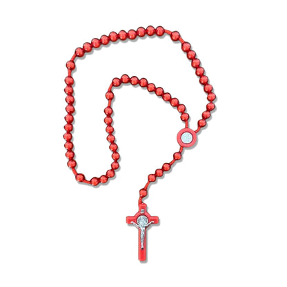 TERÇO NOSSA SENHORA APARECIDA  VERMELHO 10MM (6 UNIDADES)