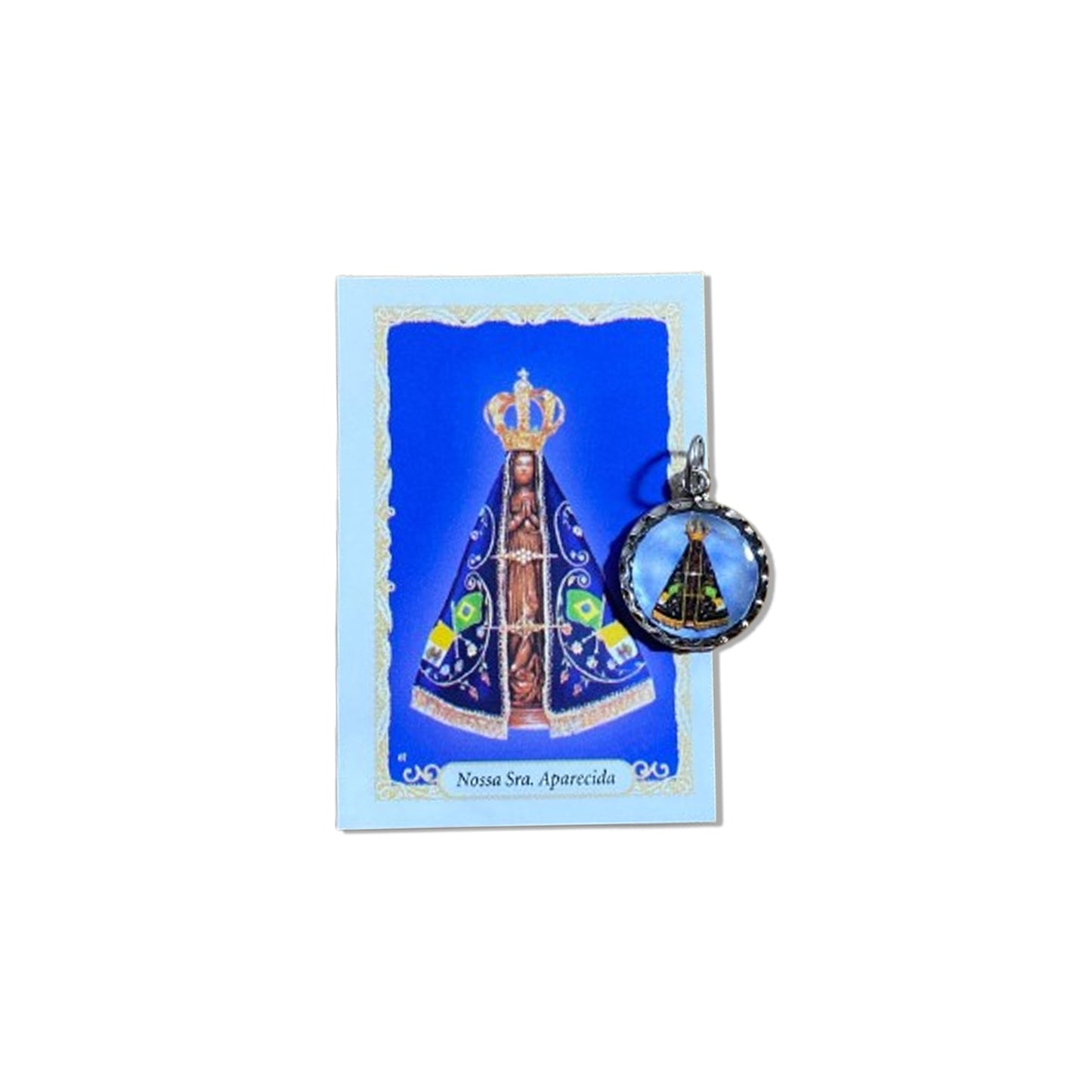 MEDALHA NÍQUEL RESINADA NOSSA SENHORA APARECIDA (6 UNIDADE)