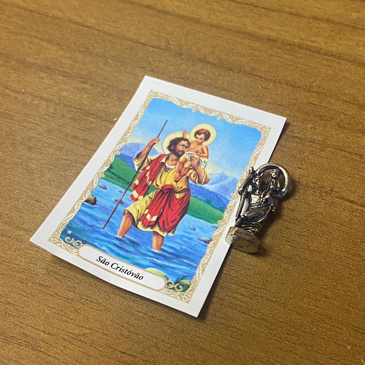 SANTO CHUMBO DE BOLSO SÃO CRISTOVÃO (12 UNIDADES)