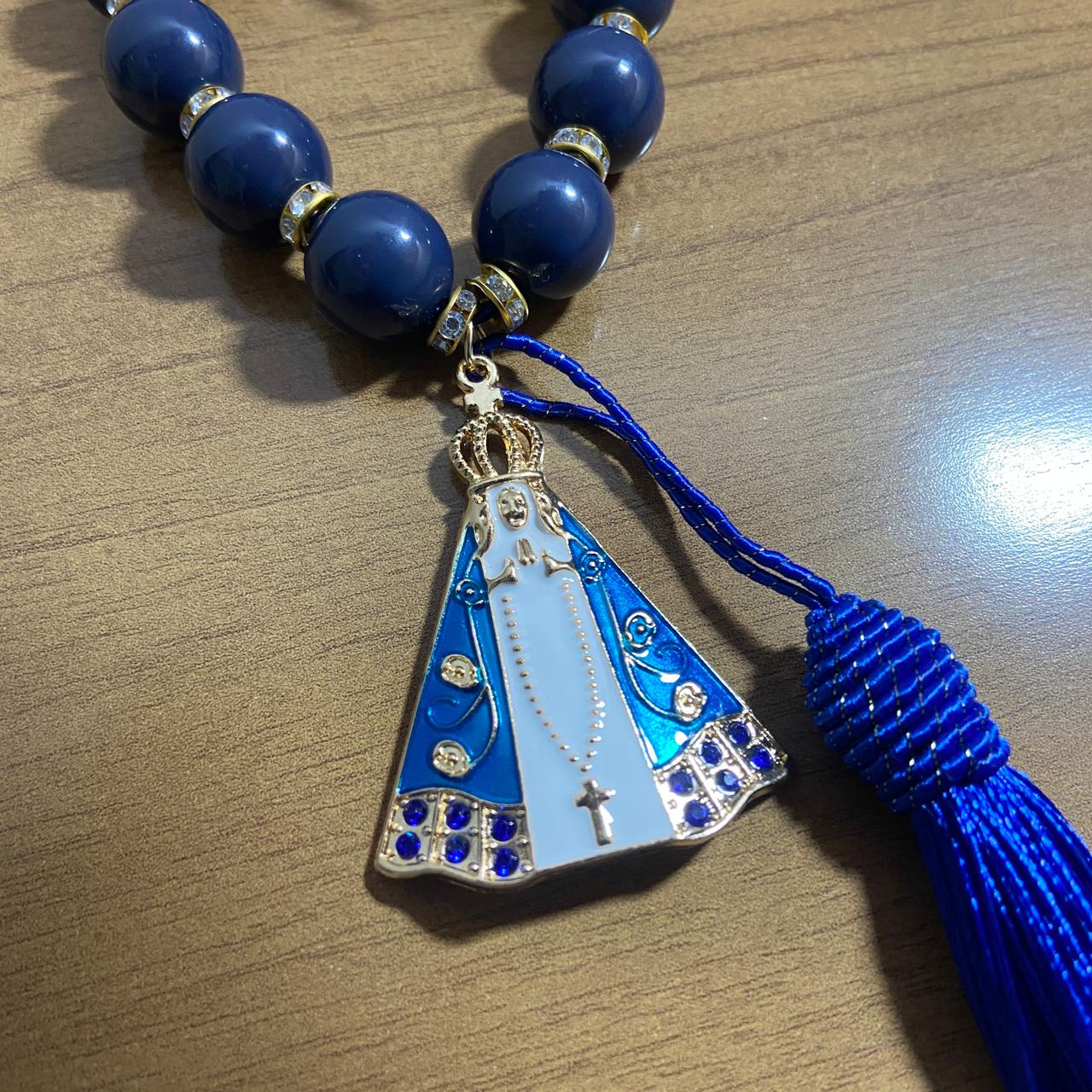 DEZENA PÉROLA AZUL NOSSA SENHORA APARECIDA 15MM (1 UNIDADE)