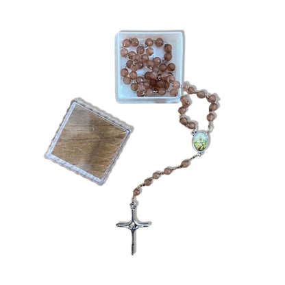 TERÇO CRISTAL NOSSA SENHORA DE FÁTIMA 06CM (1 UNIDADE)