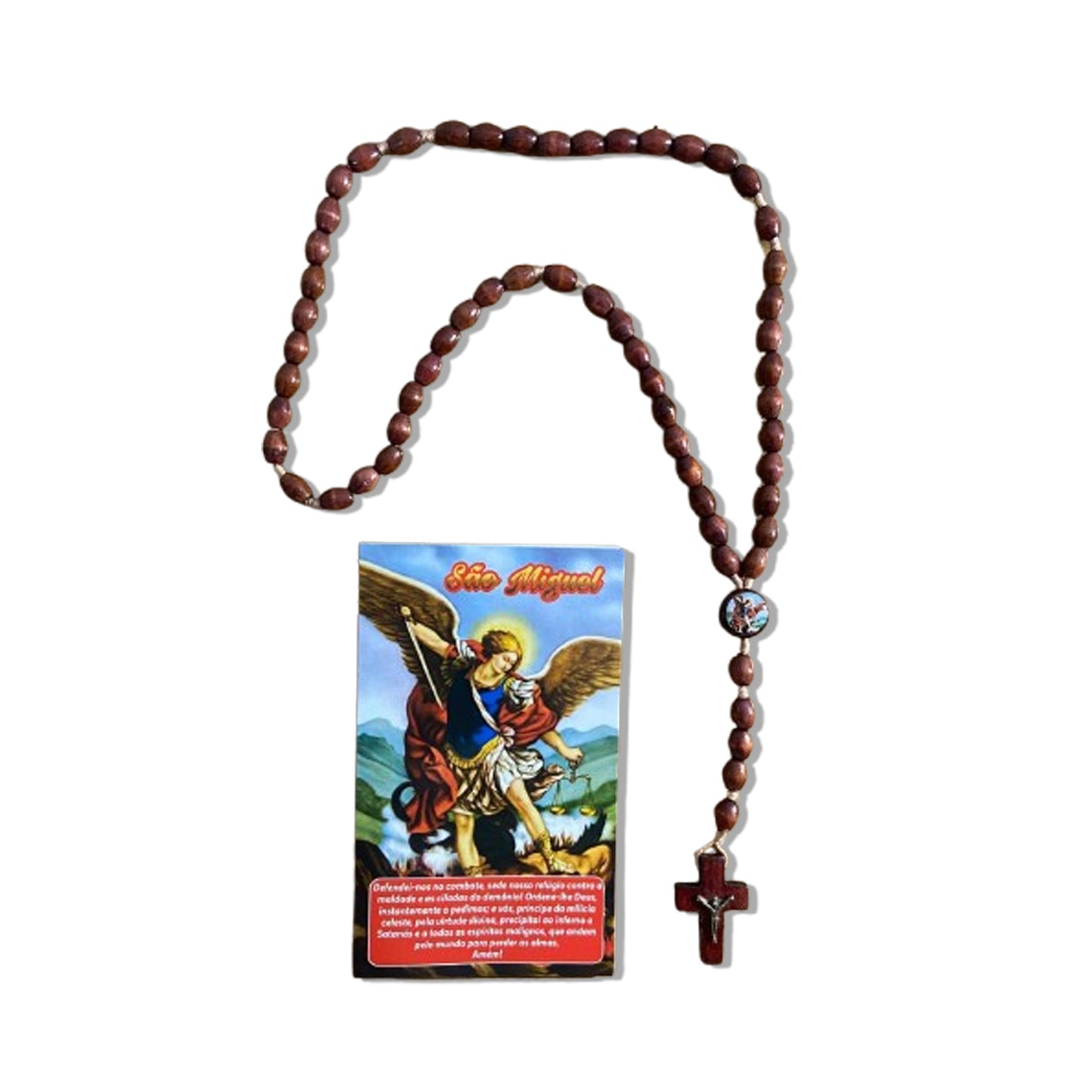 TERÇO DE MADEIRA SÃO MIGUEL ARCANJO MOD3 8MM (3 UNIDADES)